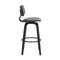 Armen Living Pico 30" Swivel Black Wood Bar Stool in Gray Faux Leather with Black Metal LCPIBABLKGRY30 - alternate 2